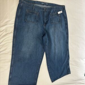 NWT Old Navy Women's High-Waisted Baggy Wide-Leg Trouser Jeans, Plus Size 26